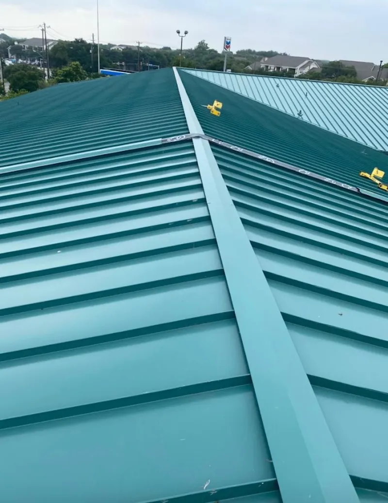 Green commercial metal roof ridge and valley for Metal Roof Repair in Lutz
